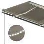 Manual retractable awning with cream color and LED lights, 350x250 cm. by vidaXL, Awnings - Ref: Foro24-3069722, Price: 517,5...