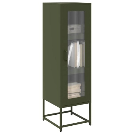 Aparador de acero laminado en frío verde oliva 36x39x123 cm by , Sideboards - Ref: Foro24-853396, Price: 109,58 €, Discount: %