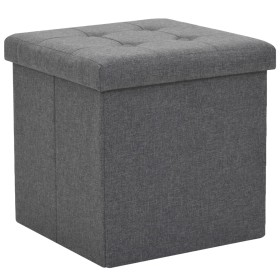 Taburete plegable con almacenaje lino sintético gris oscuro von , Klapphocker und Stühle - Ref: Foro24-247077, Preis: 29,00 €...