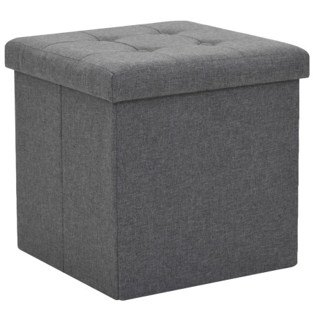 Taburete plegable con almacenaje lino sintético gris oscuro by , Folding stools and chairs - Ref: Foro24-247077, Price: 29,63...