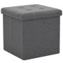 Taburete plegable con almacenaje lino sintético gris oscuro by , Folding stools and chairs - Ref: Foro24-247077, Price: 29,63...