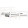 Weißer Massivholzbettrahmen mit Kopfteil 160x200 cm von vidaXL, Betten und Lattenroste - Ref: Foro24-3194582, Preis: 149,57 €...