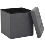 Taburete plegable con almacenaje lino sintético gris oscuro by , Folding stools and chairs - Ref: Foro24-247077, Price: 29,63...