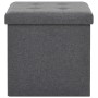 Taburete plegable con almacenaje lino sintético gris oscuro by , Folding stools and chairs - Ref: Foro24-247077, Price: 29,63...