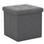 Taburete plegable con almacenaje lino sintético gris oscuro by , Folding stools and chairs - Ref: Foro24-247077, Price: 29,63...