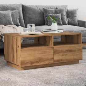 Mesa de centro con luces LED roble artesanal 90x49x40 cm by , Coffee table - Ref: Foro24-857711, Price: 123,08 €, Discount: %