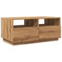 Mesa de centro con luces LED roble artesanal 90x49x40 cm by , Coffee table - Ref: Foro24-857711, Price: 123,08 €, Discount: %