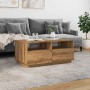 Mesa de centro con luces LED roble artesanal 90x49x40 cm by , Coffee table - Ref: Foro24-857711, Price: 123,08 €, Discount: %
