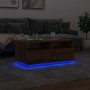 Mesa de centro con luces LED roble artesanal 90x49x40 cm by , Coffee table - Ref: Foro24-857711, Price: 123,08 €, Discount: %