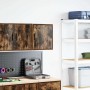 Armario de pared para garaje madera de ingeniería roble ahumado by , Armarios industriales - Ref: Foro24-860633, Price: 35,83...