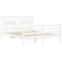 Weißer Massivholzbettrahmen mit Kopfteil 160x200 cm von vidaXL, Betten und Lattenroste - Ref: Foro24-3194582, Preis: 149,57 €...