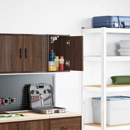 Armario de pared para garaje madera de ingeniería marrón roble by , Armarios industriales - Ref: Foro24-860619, Price: 30,17 ...