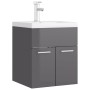 Agglomerat-Waschtischeinheit, grau glänzend von vidaXL, Badezimmerwaschtische - Ref: Foro24-3071269, Preis: 161,16 €, Rabatt: %