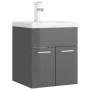 Mueble con lavabo aglomerado gris brillante de vidaXL, Tocadores de baño - Ref: Foro24-3071269, Precio: 152,11 €, Descuento: %