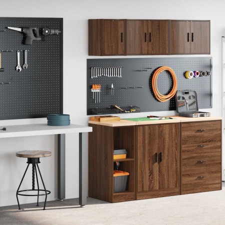 Armarios 2 uds para garaje madera ingeniería marrón roble by , Armarios industriales - Ref: Foro24-3328266, Price: 70,69 €, D...