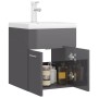 Agglomerat-Waschtischeinheit, grau glänzend von vidaXL, Badezimmerwaschtische - Ref: Foro24-3071269, Preis: 161,16 €, Rabatt: %