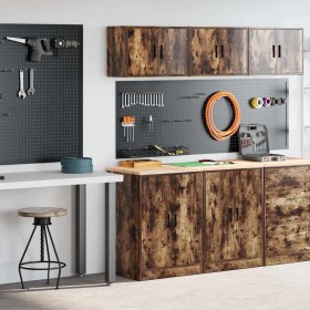 Armarios 2 uds para garaje madera ingeniería roble ahumado de , Armarios industriales - Ref: Foro24-3328309, Precio: 132,66 €...