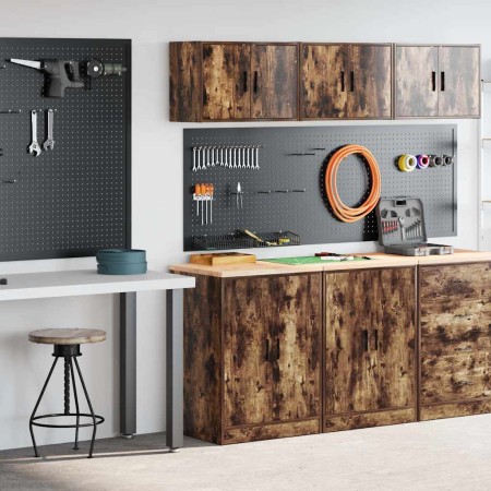 Armarios 2 uds para garaje madera ingeniería roble ahumado von , Armarios industriales - Ref: Foro24-3328309, Preis: 132,66 €...
