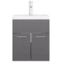 Furniture with a shiny gray agglomerate sink by vidaXL, bathroom vanities - Ref: Foro24-3071269, Price: 152,11 €, Discount: %