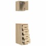 Armarios 2 uds para garaje madera de ingeniería roble sonoma