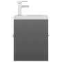 Agglomerat-Waschtischeinheit, grau glänzend von vidaXL, Badezimmerwaschtische - Ref: Foro24-3071269, Preis: 161,16 €, Rabatt: %