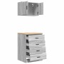 Armarios 2 uds para garaje madera ingeniería gris sonoma de , Armarios industriales - Ref: Foro24-3328337, Precio: 138,39 €