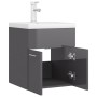 Agglomerat-Waschtischeinheit, grau glänzend von vidaXL, Badezimmerwaschtische - Ref: Foro24-3071269, Preis: 161,16 €, Rabatt: %