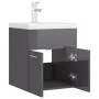 Furniture with a shiny gray agglomerate sink by vidaXL, bathroom vanities - Ref: Foro24-3071269, Price: 152,11 €, Discount: %