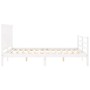 Weißer Massivholzbettrahmen mit Kopfteil 160x200 cm von vidaXL, Betten und Lattenroste - Ref: Foro24-3194582, Preis: 149,57 €...
