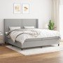 Cama box spring con colchón tela gris claro 200x200 cm en Camas y somieres | Comprar online en Foro24