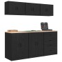 Armarios 6 uds para garaje madera de ingeniería negro von , Armarios industriales - Ref: Foro24-3328342, Preis: 518,81 €, Rab...