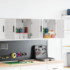 Armarios de pared 2 uds para garaje madera de ingeniería blanco von , Armarios industriales - Ref: Foro24-860644, Preis: 84,2...