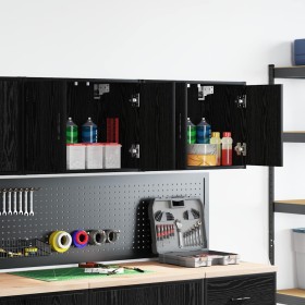 Armarios de pared 2 uds para garaje madera de ingeniería negro by , Armarios industriales - Ref: Foro24-860646, Price: 100,81...