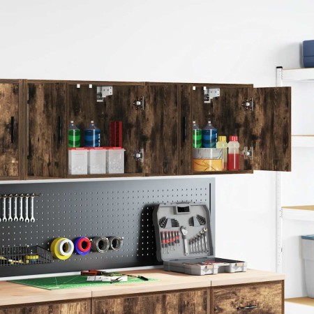 Armarios de pared 2 uds para garaje madera roble ahumado by , Armarios industriales - Ref: Foro24-860652, Price: 70,30 €, Dis...