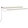 Manual retractable awning with cream-colored LED 400x350 cm by vidaXL, Awnings - Ref: Foro24-3069182, Price: 414,70 €, Discou...