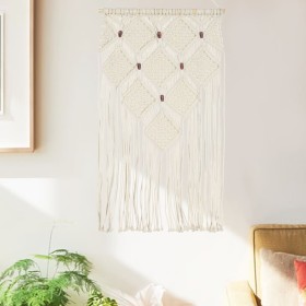 Adorno de pared de macramé algodón 40x80 cm de , Tapicería decorativa - Ref: Foro24-323999, Precio: 19,07 €, Descuento: %