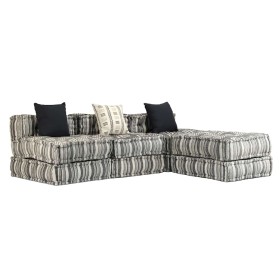 Puf modular de 3 plazas de tela de rayas grises de , Cojines para sillas y sofás - Ref: Foro24-244984, Precio: 576,35 €, Desc...