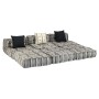 Puf modular de 3 plazas de tela de rayas grises von , Kissen für Stühle und Sofas - Ref: Foro24-244984, Preis: 576,35 €, Raba...
