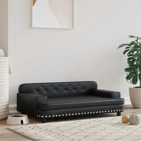 Cama para perros de cuero sintético negra 90x53x30 cm by , Beds for dogs - Ref: Foro24-171876, Price: 113,32 €, Discount: %