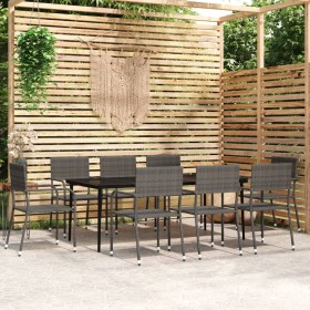 Juego de comedor para jardín 9 piezas gris von , Gartensets - Ref: Foro24-3099600, Preis: 393,87 €, Rabatt: %