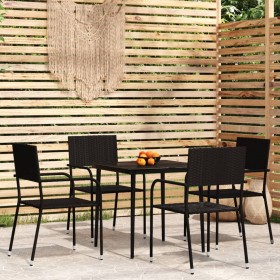 Juego de comedor de jardín 5 piezas negro von , Gartensets - Ref: Foro24-3099590, Preis: 199,02 €, Rabatt: %