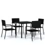 Juego de comedor de jardín 5 piezas negro by , Garden sets - Ref: Foro24-3099578, Price: 183,01 €, Discount: %