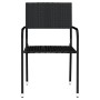 Juego de comedor de jardín 5 piezas negro