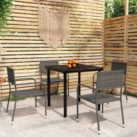 Juego de comedor de jardín 5 piezas gris by , Garden sets - Ref: Foro24-3099584, Price: 187,70 €, Discount: %
