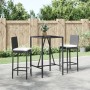 Mesa y taburetes altos jardín 3 piezas y cojines ratán PE negro von , Gartensets - Ref: Foro24-3187641, Preis: 259,75 €, Raba...