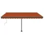 Automatic awning with wind sensor LED orange brown 400x300 cm by vidaXL, Awnings - Ref: Foro24-3069755, Price: 683,17 €, Disc...