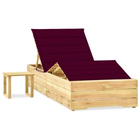 Tumbona de jardín con mesa y cojín de madera de pino impregnada von , Liegen - Ref: Foro24-3065963, Preis: 170,88 €, Rabatt: %