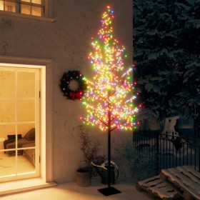 Árbol de Navidad 600 LEDs de colores flores de cerezo 300 cm