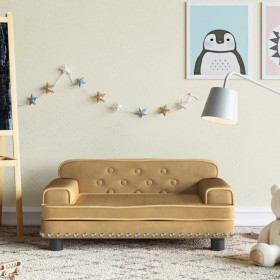 Sofá para niños de terciopelo marrón 70x45x30 cm by , Baby and Toddler Furniture - Ref: Foro24-3196298, Price: 88,32 €, Disco...