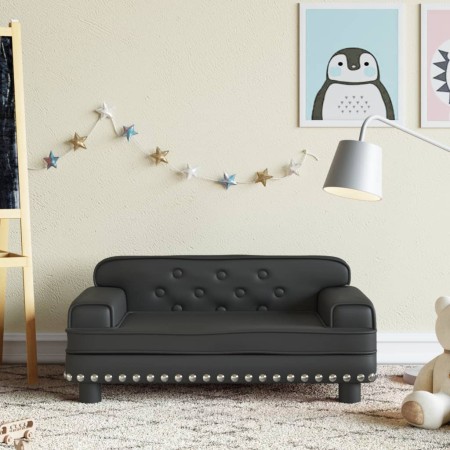 Sofá para niños de cuero sintético negro 70x45x30 cm by , Baby and Toddler Furniture - Ref: Foro24-3196300, Price: 91,26 €, D...